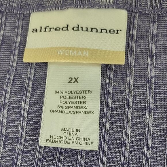 Alfred Dunner Women's Seagreen Plum Heather Knit Rib Keyhole Neck Top Size 2X - Picture 10 of 11